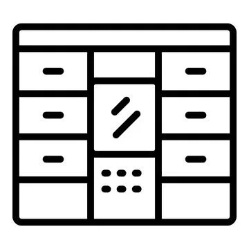 Parcel locker icon outline vector. Delivery service Stock Illustration