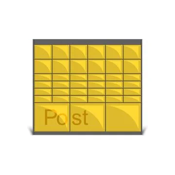Parcel locker vector object for secure delivery and storage solutions, feat.. Stock Illustration
