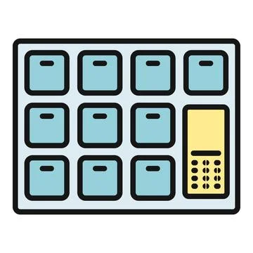 Parcel lockers offering secure package delivery service Stock Illustration