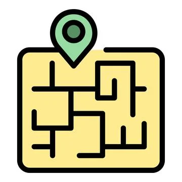 Parcel map icon vector flat Stock Illustration