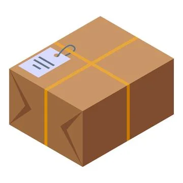 Parcel mobile payment icon, isometric style Stock Illustration