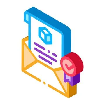 Parcel notification letter isometric icon vector illustration Illustrazione stock