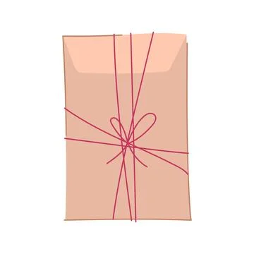 Parcel or mail package tied with string 스톡 일러스트
