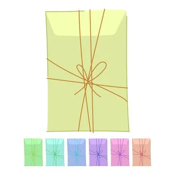 Parcel or mail package tied with string graphic Stock Illustration