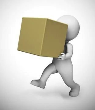 Parcel or package delivery depicts distributing Postal Services Illustrazione stock