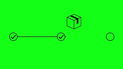 Parcel or package Delivery Process Route Path Animation in 4K Green Screen .. Stock Footage 309583650