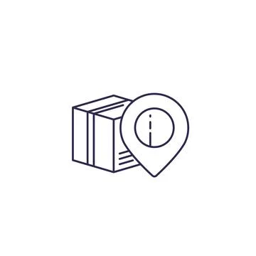 Parcel, package delivery line icon Illustrazione stock