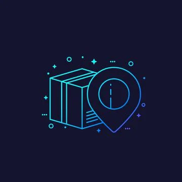 Parcel, package delivery vector line icon 스톡 일러스트