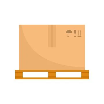 Parcel on pallet icon flat isolated 스톡 일러스트