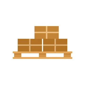 Parcel pallet icon flat isolated 스톡 일러스트
