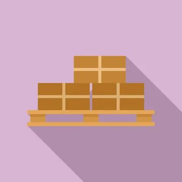 Parcel pallet icon, flat style Stock Illustration