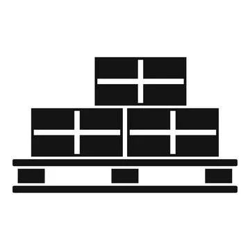 Parcel pallet icon, simple style Stock Illustration