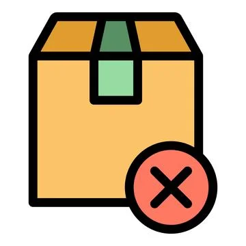 Parcel payment cancellation icon vector flat Stock Illustration