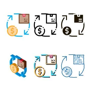 Parcel payment postal transportation pack company icon vector Stockillustratie