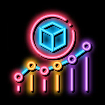 Parcel pick-up points neon glow icon illustration Illustrazione stock