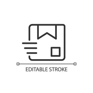 Parcel pixel perfect linear icon Illustration