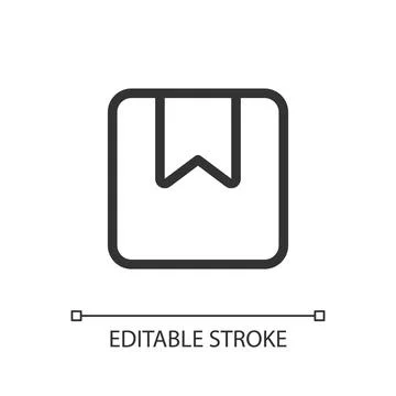 Parcel pixel perfect linear ui icon Stock Illustration