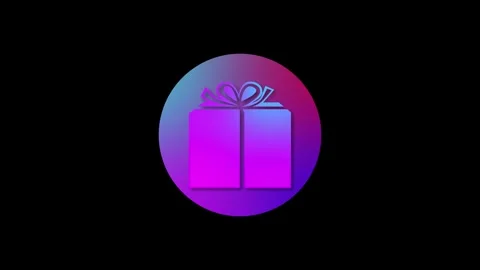 Parcel post icon gradient colorful simple shape circle animation black backg Stock Footage 279098472