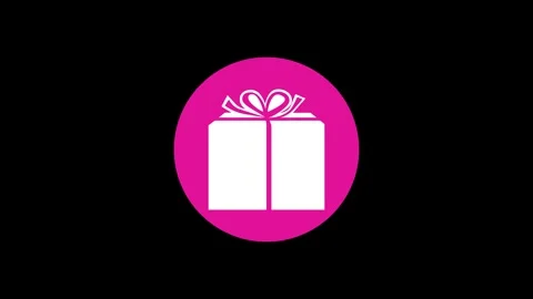 Parcel post icon pink color simple shape circle animation black background Stock Footage 279098479