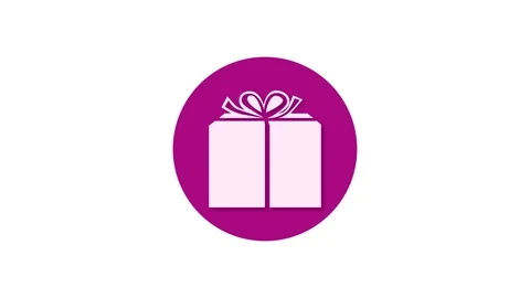 Parcel post icon pink color simple shape circle animation white background Stock Footage 279098480
