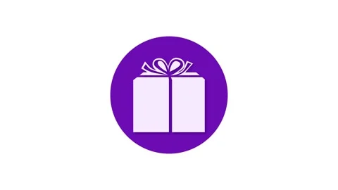 Parcel post icon purple color simple shape circle animation white background Stock Footage 279098481