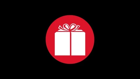 Parcel post icon red color simple shape circle animation black background Stock Footage 279098485