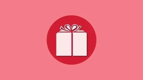 Parcel post icon red color simple shape circle animation Stock Footage 279098493