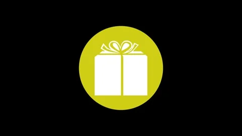 Parcel post icon yellow color simple shape circle animation black background Stock Footage 279098491