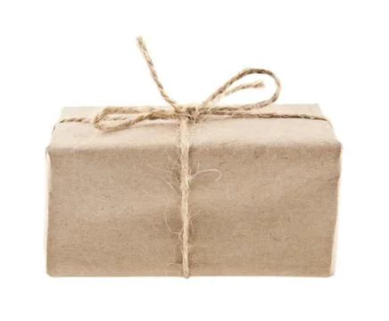 Parcel post isolated on white background Stockfoto's