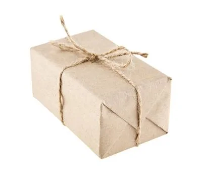 Parcel post isolated on white background Foto stock