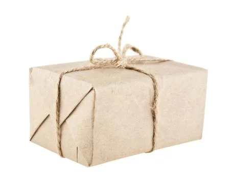 Parcel post isolated on white background Stock Photos