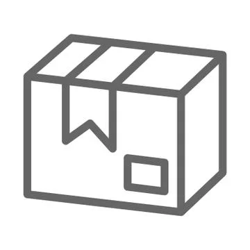 Parcel post line icon, delivery symbol, cargo box vector sign on white Stock Illustration