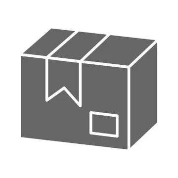 Parcel post solid icon, delivery symbol, cargo box vector sign on white 스톡 일러스트