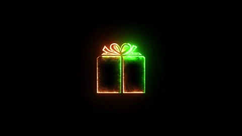 Parcel post symbols icon glow neon fire symbol animation Stock Footage 285537173