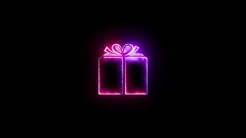 Parcel post symbols icon glow neon fire symbol animation Stock Footage 285537178