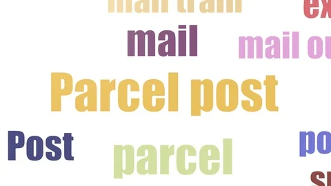 Parcel Post Tag Cloud Animated Isolated Stock Footage 103652498