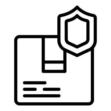Parcel protection icon outline vector. Service order Stock Illustration