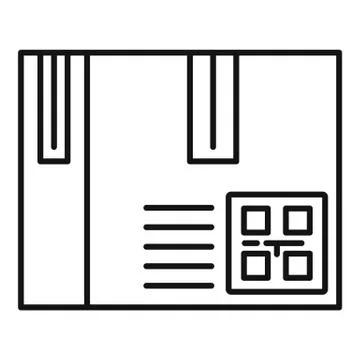 Parcel qr code icon, outline style Illustration