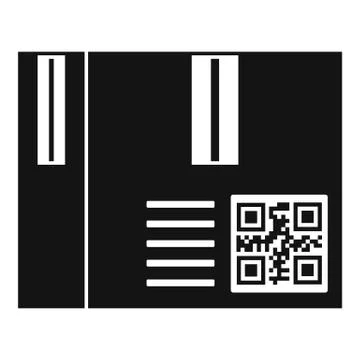 Parcel qr code icon, simple style Illustrazione stock