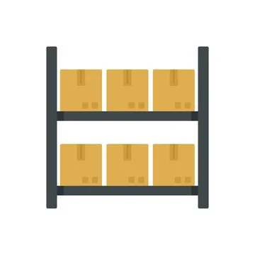 Parcel rack icon flat isolated 库存插图