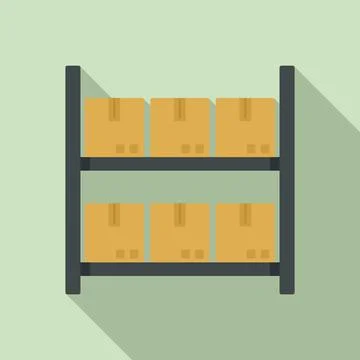 Parcel rack icon, flat style Stock Illustration