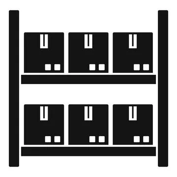 Parcel rack icon, simple style Stock Illustration