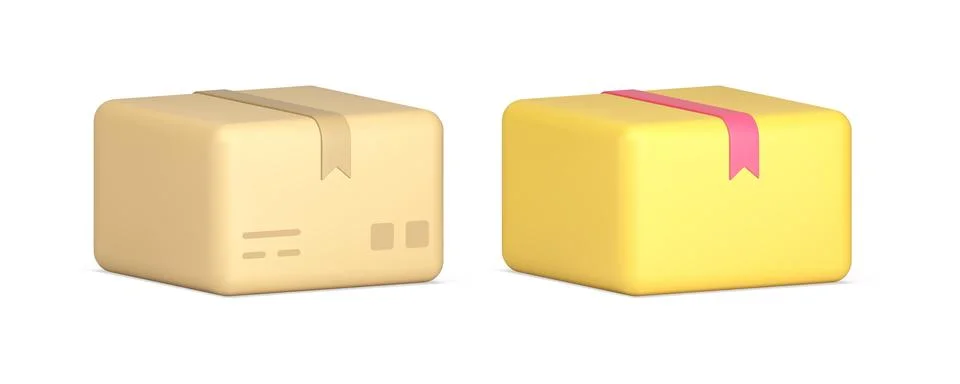 Parcel rectangle cardboard box postal container cargo warehouse courier del.. Stock Illustration