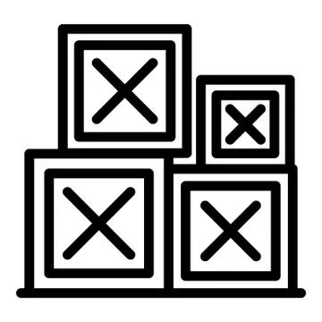 Parcel relocation box icon, outline style Stock Illustration