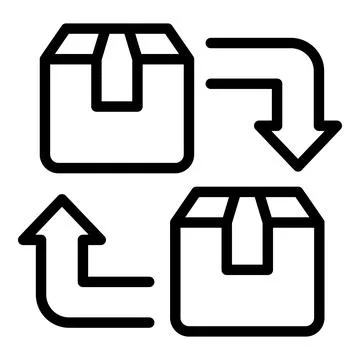 Parcel replacement icon, outline style Illustration