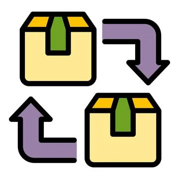 Parcel replacement icon vector flat 스톡 일러스트