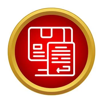 Parcel return document and delivery box icon Stock Illustration