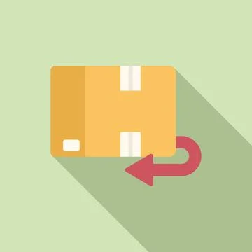 Parcel return icon flat vector. Box exchange イラスト素材