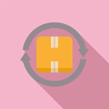 Parcel return icon flat vector. Service delivery Stock Illustration