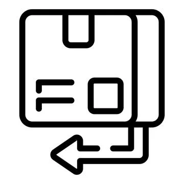 Parcel return icon outline vector. Delivery product Illustrazione stock